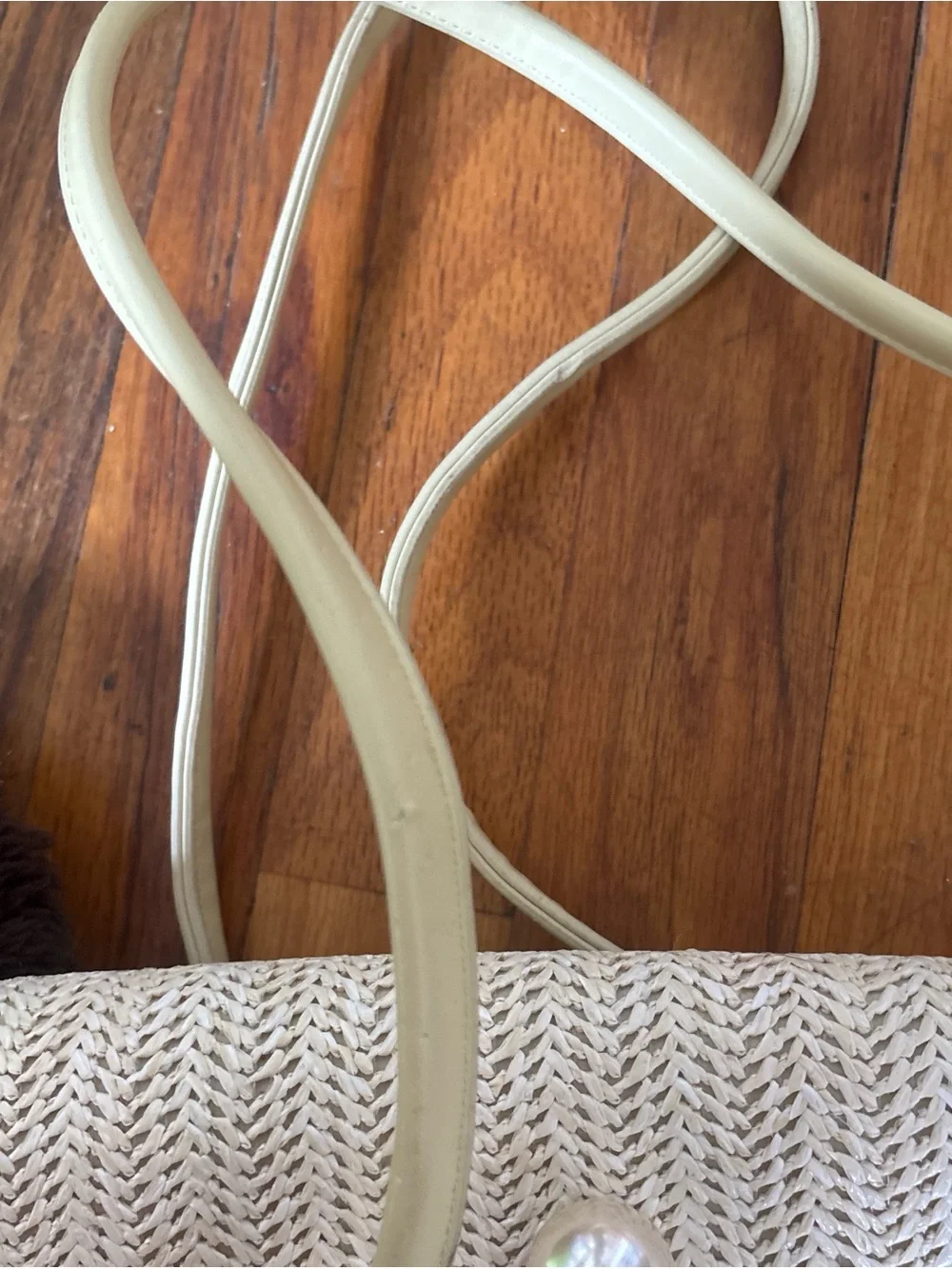 Cream & Yellow Woven Handbag - Picture 7 of 7